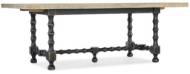 Picture of  CIAO BELLA 84IN TRESTLE TABLE W/ 2-18IN LEAVES-FLAKY WHITE/BLACK    