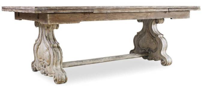 Picture of  CHATELET REFECTORY RECTANGLE TRESTLE DINING TABLE WITH TWO 22'' LEAVES   