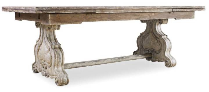 Picture of  CHATELET REFECTORY RECTANGLE TRESTLE DINING TABLE WITH TWO 22'' LEAVES   