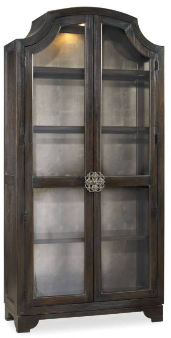 Picture of  SANCTUARY GLASS BUNCHING CURIO-EBONY ANTIQUED OAK       