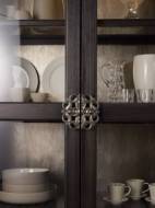 Picture of  SANCTUARY GLASS BUNCHING CURIO-EBONY ANTIQUED OAK       