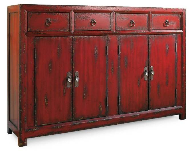 Picture of  58'' RED ASIAN CABINET         