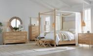 Picture of RETREAT POLE RATTAN CAL KING UPHOLSTERED POSTER BED W/CANOPY     