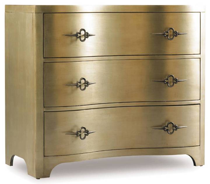 Picture of  SANCTUARY THREE-DRAWER SHAPED FRONT GOLD CHEST       
