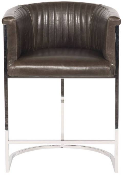 Picture of HARRISON LEATHER CHANNEL BACK METAL FRAME COUNTER STOOL