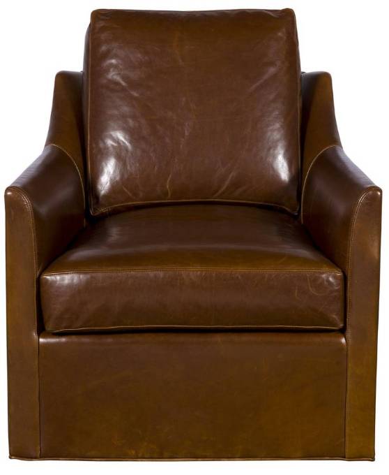 Picture of NEWLIN LEATHER BARREL BACK SWIVEL CHAIR