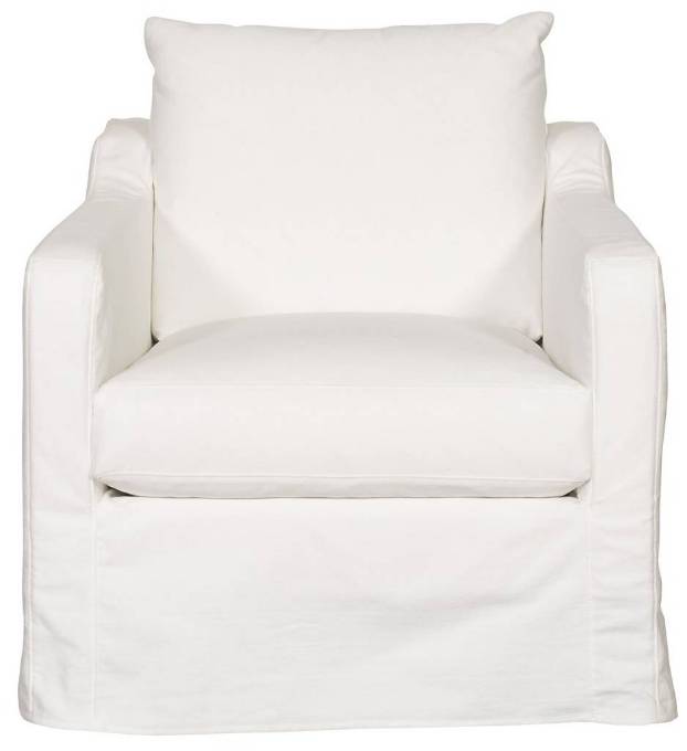 Picture of THEO SLIPCOVERED MUSLIN SWIVEL CHAIR