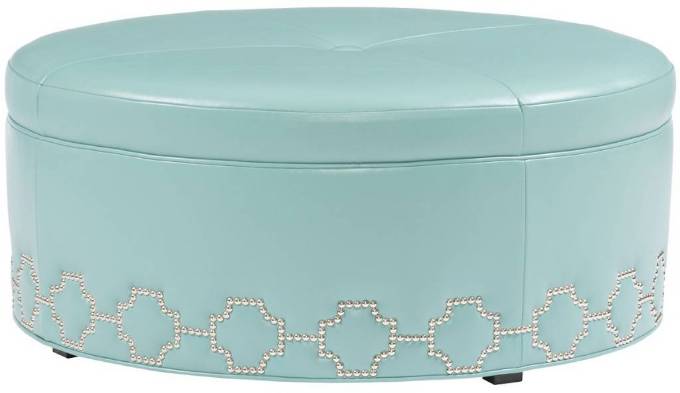 Picture of MOYE LEATHER ROUND OTTOMAN