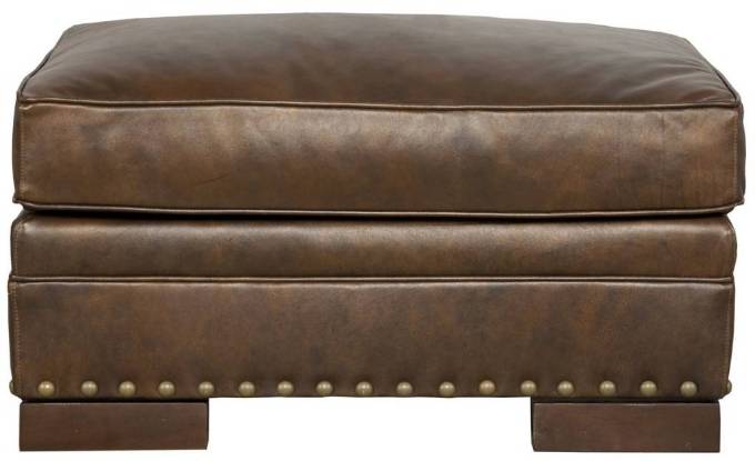 Picture of RIVERSIDE LEATHER OTTOMAN
