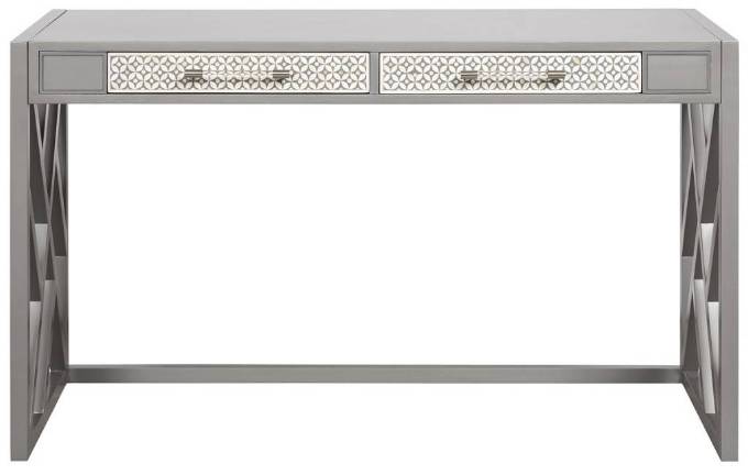 Picture of BRYSON DESK WITH WOOD FRETWORK BASE