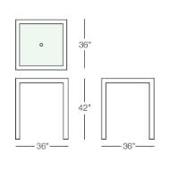Picture of ARIA BAR TABLE WITH TEMPERED GLASS TOP