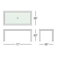 Picture of MARBELLA 72" X 36" RECTANGULAR DINING TABLE