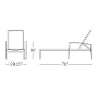 Picture of SAINT LUCIA CHAISE LOUNGE WITH ARMS