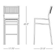 Picture of SICILIA BARSTOOL WITH BACK