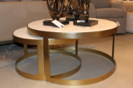 Picture of HOME TRENDS DESIGN  MICHAELANGELO 36'' WHITE MARBLE NESTING TABLE