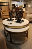 Picture of HOME TRENDS DESIGN  MICHAELANGELO 36'' WHITE MARBLE NESTING TABLE