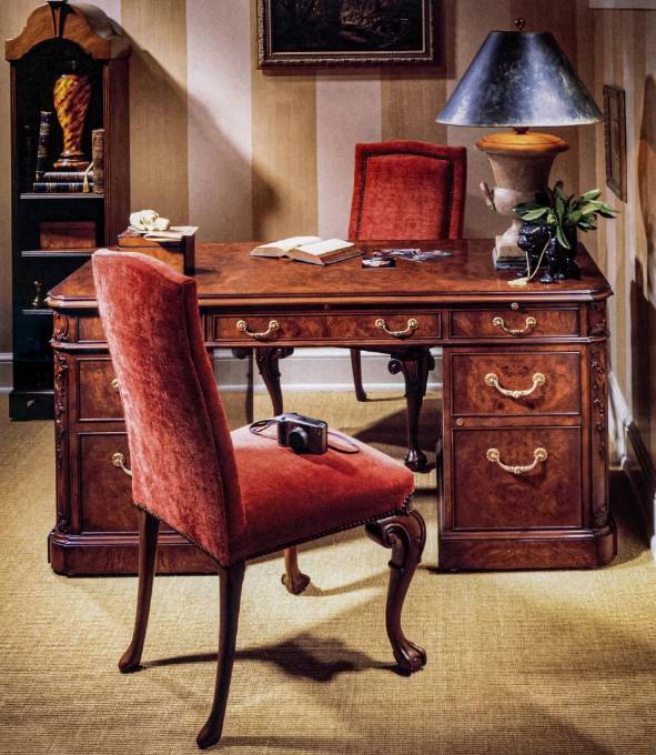 Picture of CHIPPENDALE SIDE CHAIR WITH FULLY UPHOLSTERED BACK