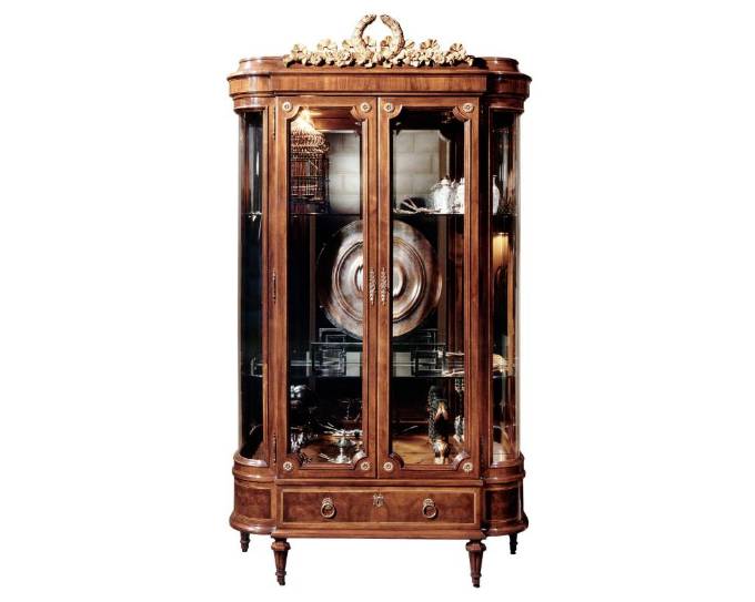Picture of LOUIS XVI CURIO WITH BENT GLASS ENDS