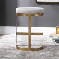 Picture of IVANNA COUNTER STOOL, GOLD - BEIGE
