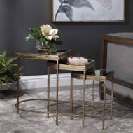 Picture of INDIA NESTING TABLES, GOLD, S/3