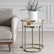 Picture of ARAGON NESTING TABLES, S/2, WHITE
