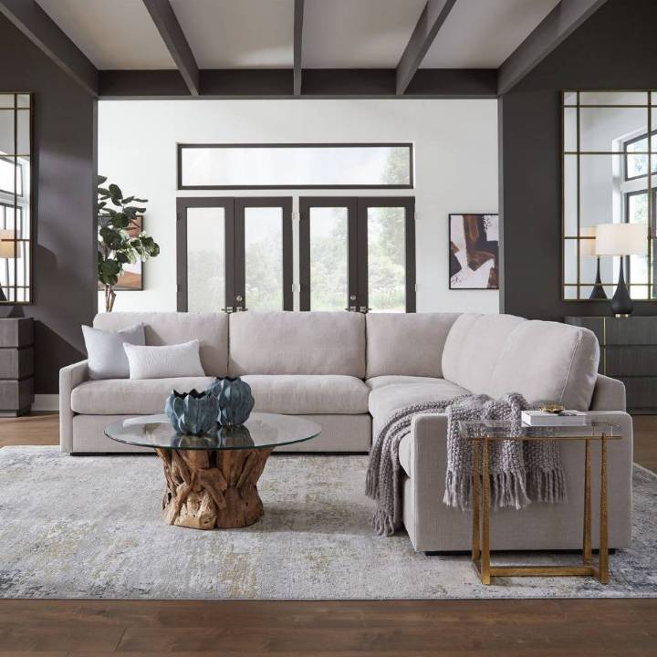 Picture of REFUGE SOFA - SECTIONAL WITH OTTOMAN - SAND RECYCLED POLYESTER