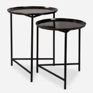 Picture of BURNETT NESTING TABLES, DARK NICKEL, S/2
