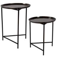 Picture of BURNETT NESTING TABLES, DARK NICKEL, S/2