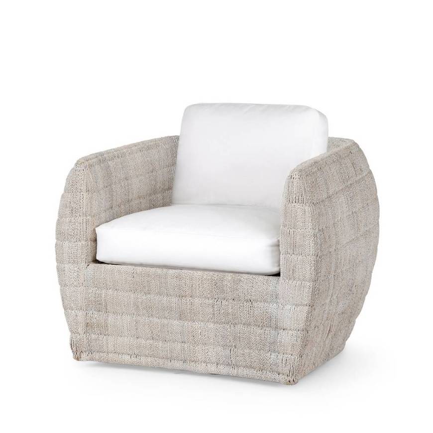 Picture of VENTURA SWIVEL LOUNGE CHAIR, WHITEWASH