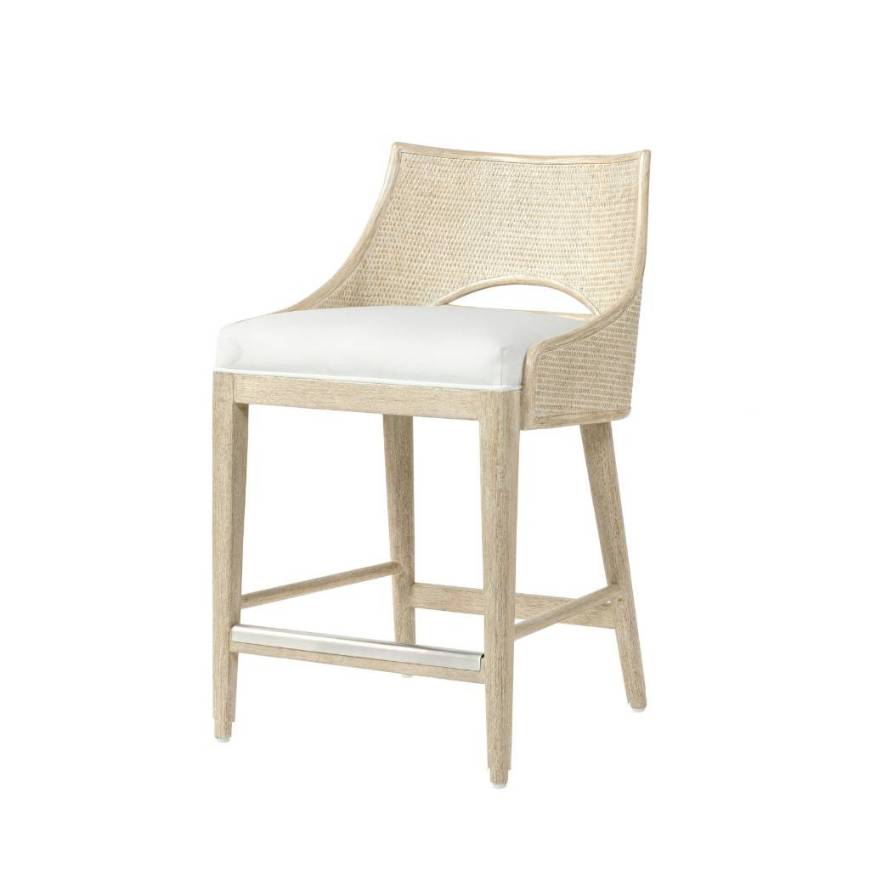 Picture of AVALON 24" COUNTER STOOL, CERUSED WHITE