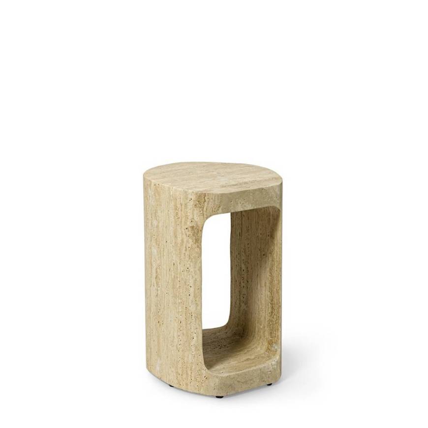 Picture of BIANCA TRAVERTINE SIDE TABLE