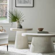 Picture of FOLEY STONE OUTDOOR SIDE TABLE LARGE, WHITE