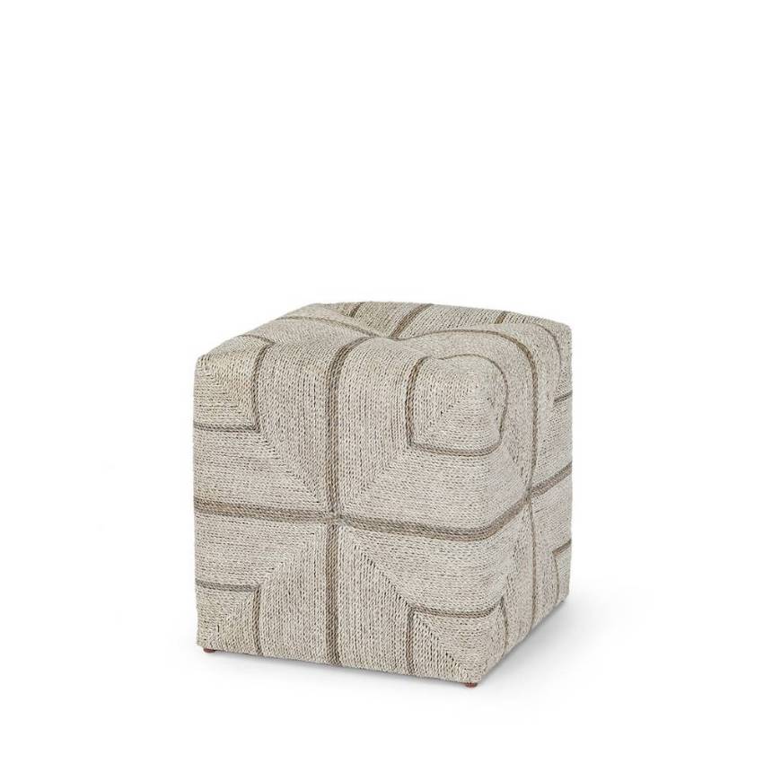 Picture of FRITZ ROPE SQUARE OTTOMAN FOG WHITE