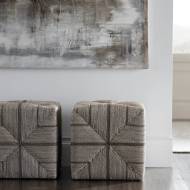 Picture of FRITZ ROPE SQUARE OTTOMAN FOG WHITE