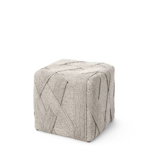 Picture of HENLEY HASSOCK, WHITEWASH