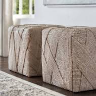 Picture of HENLEY HASSOCK, WHITEWASH