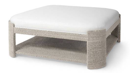 Picture of FAYE OTTOMAN, SQUARE, WHITE SAND