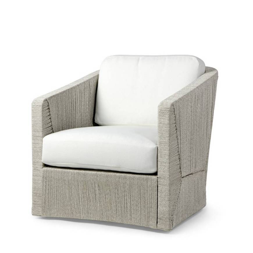 Picture of CARMINE OUTDOOR SWIVEL LOUNGE CHAIR, LIGHT FOG