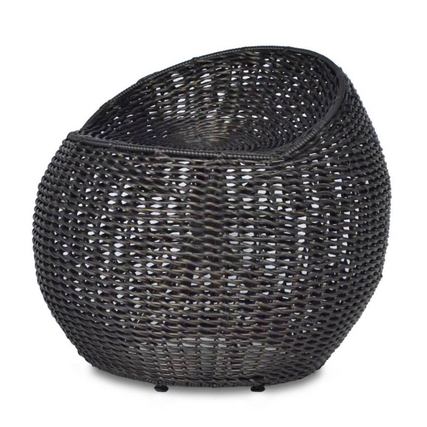 Picture of OUTDOOR OPEN WEAVE WICKER SWIVEL STOOL, ESPRESSO
