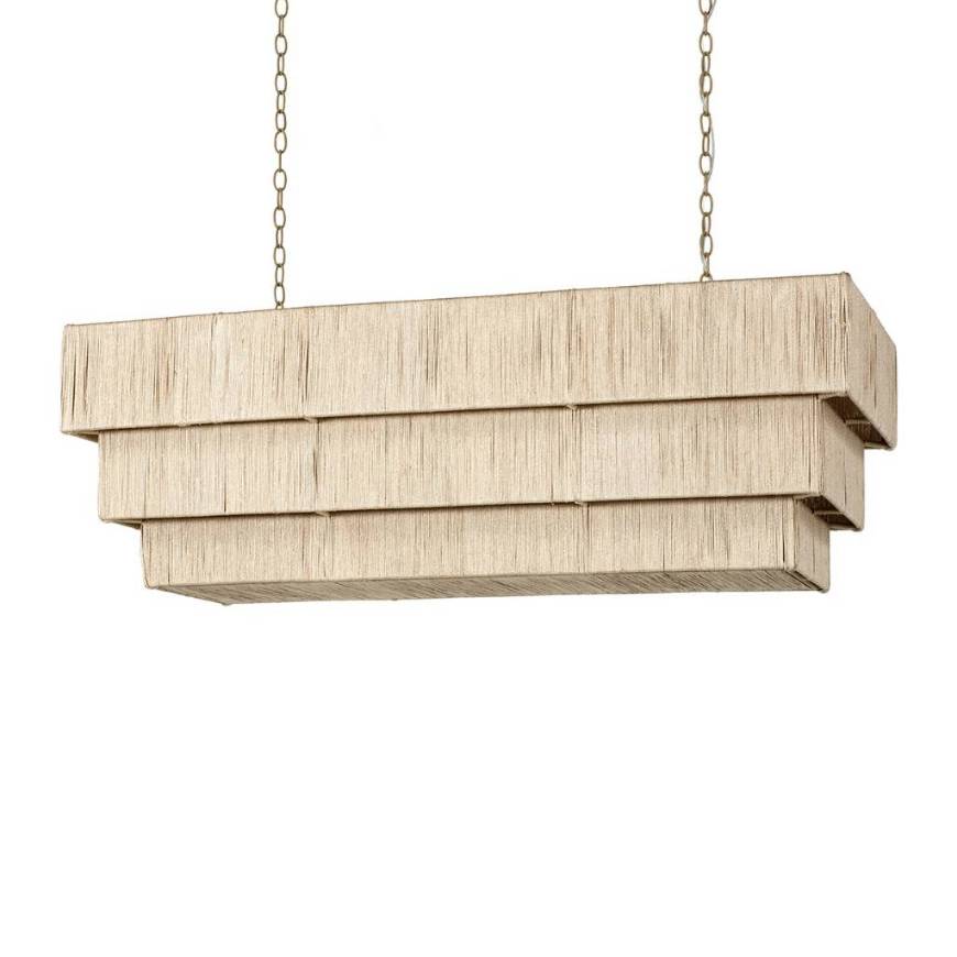Picture of EVERLY RECTANGULAR CHANDELIER, NATURAL