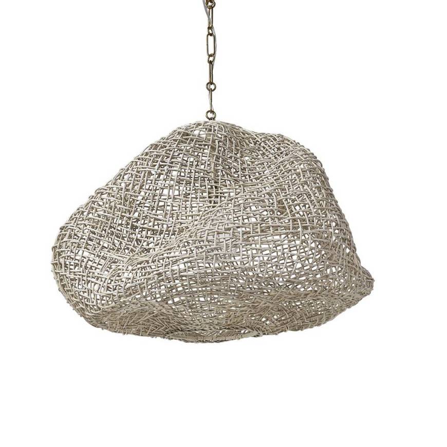 Picture of ANDORRA WICKER PENDANT, MEDIUM, WHITE