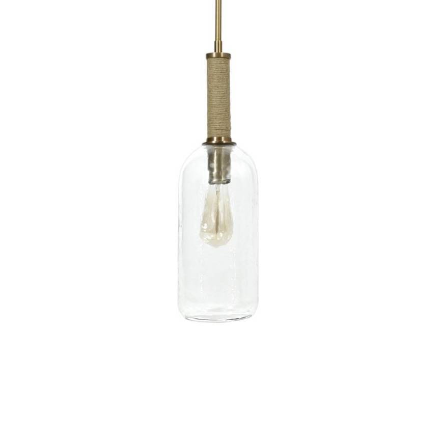 Picture of BRONSON GLASS PENDANT LONG, BRASS
