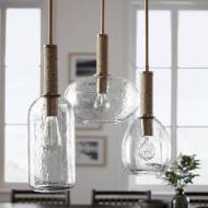 Picture of BRONSON GLASS PENDANT LONG, BRASS