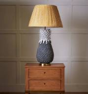 Picture of PALM TABLE LAMP BLUE AND WHITE - LARGE