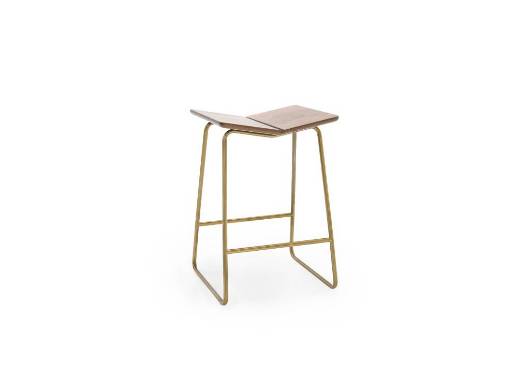 Picture of BUTTERFLY BARSTOOL | WALNUT W/BRASS BASE | ATTIC