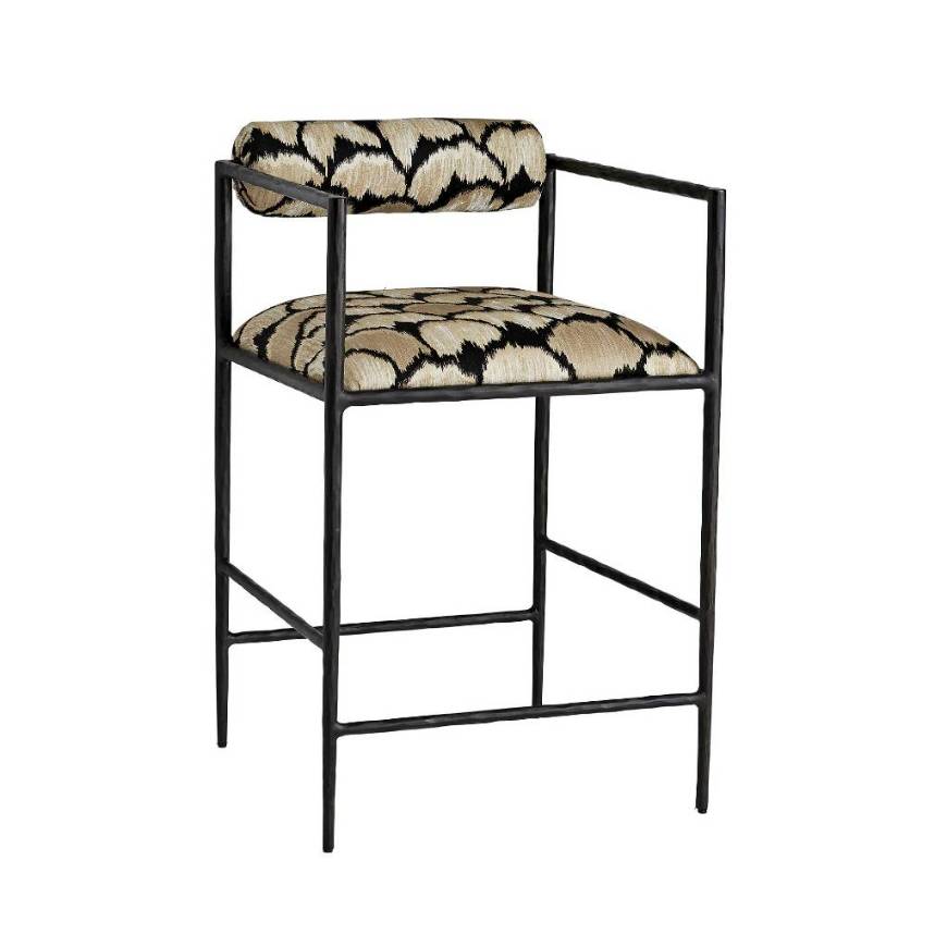 Picture of BARBANA COUNTER STOOL OCELOT EMBROIDERY
