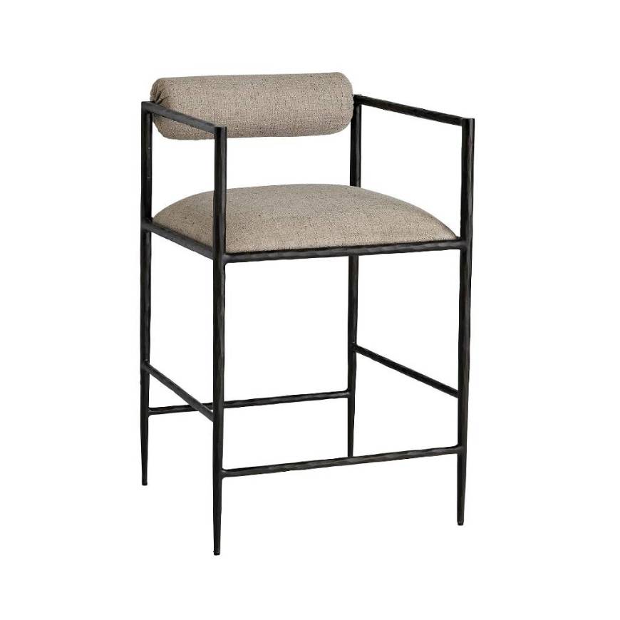 Picture of BARBANA COUNTER STOOL PEWTER TEXTURE