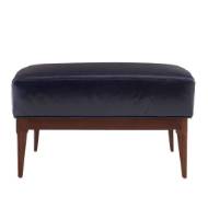 Picture of LAURETTE OTTOMAN INDIGO LEATHER DARK WALNUT