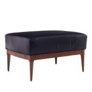 Picture of LAURETTE OTTOMAN INDIGO LEATHER DARK WALNUT