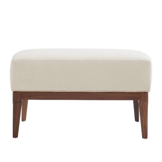 Picture of LAURETTE OTTOMAN MUSLIN DARK WALNUT
